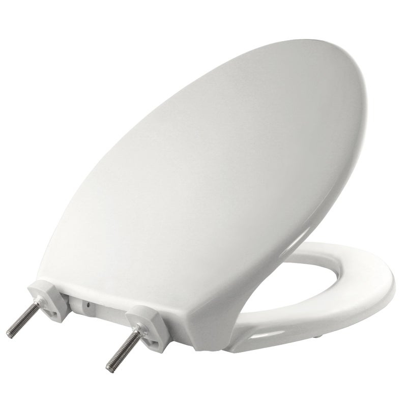 BEMIS 7800TDG Commercial Closed Front Plastic Toilet Seat, Heavy Duty Industrial Seat with Lid, Secure Installation for Long Lasting Hospitality Use, Elongated, White - Image 1